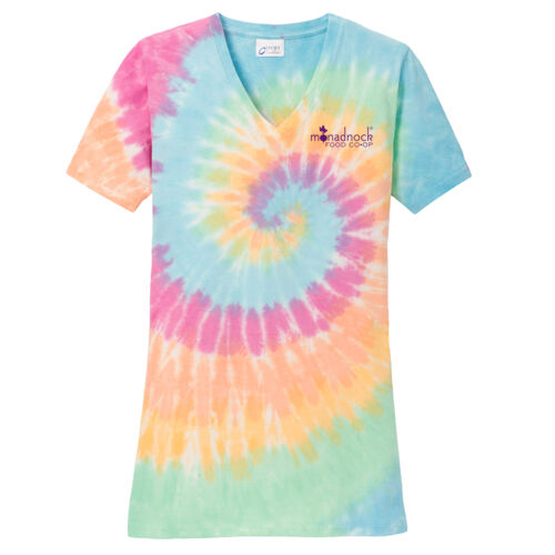 Ladies Tye-Die V-Neck T-Shirt Thumbnail